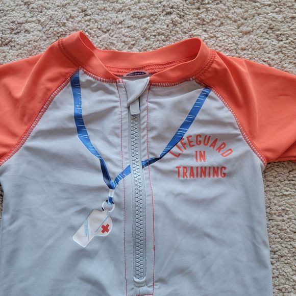 Old Navy Lifeguard Rashguard Swimsuit Size 6-12 M - Picture 2 of 4